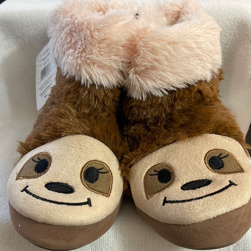 NWT Muk Luks Sleepy Sloth Zoo Friends Slipper - Girls Size M ( 12-13)